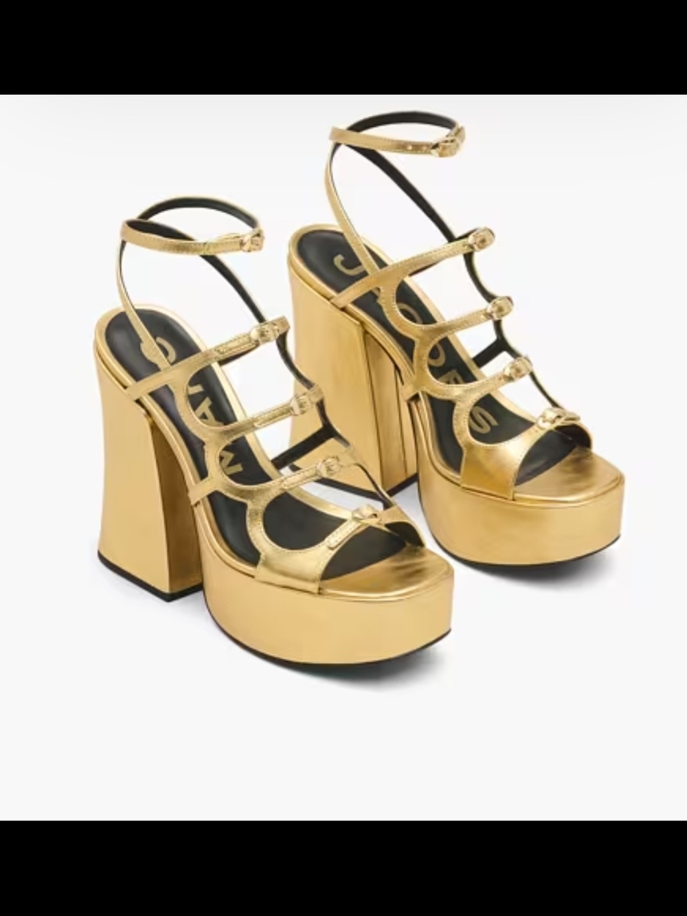 Marc Jacobs The Metallic Leather KiKi Platform Sandal EU 40 US 10 - Picture 7 of 13